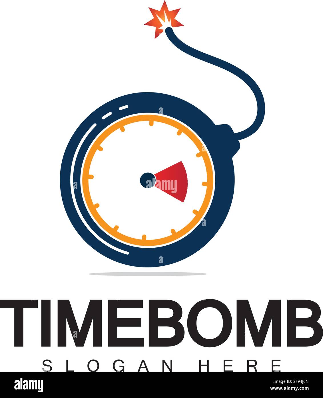 Time bomb logo vector icon ilustration design template Stock Vector