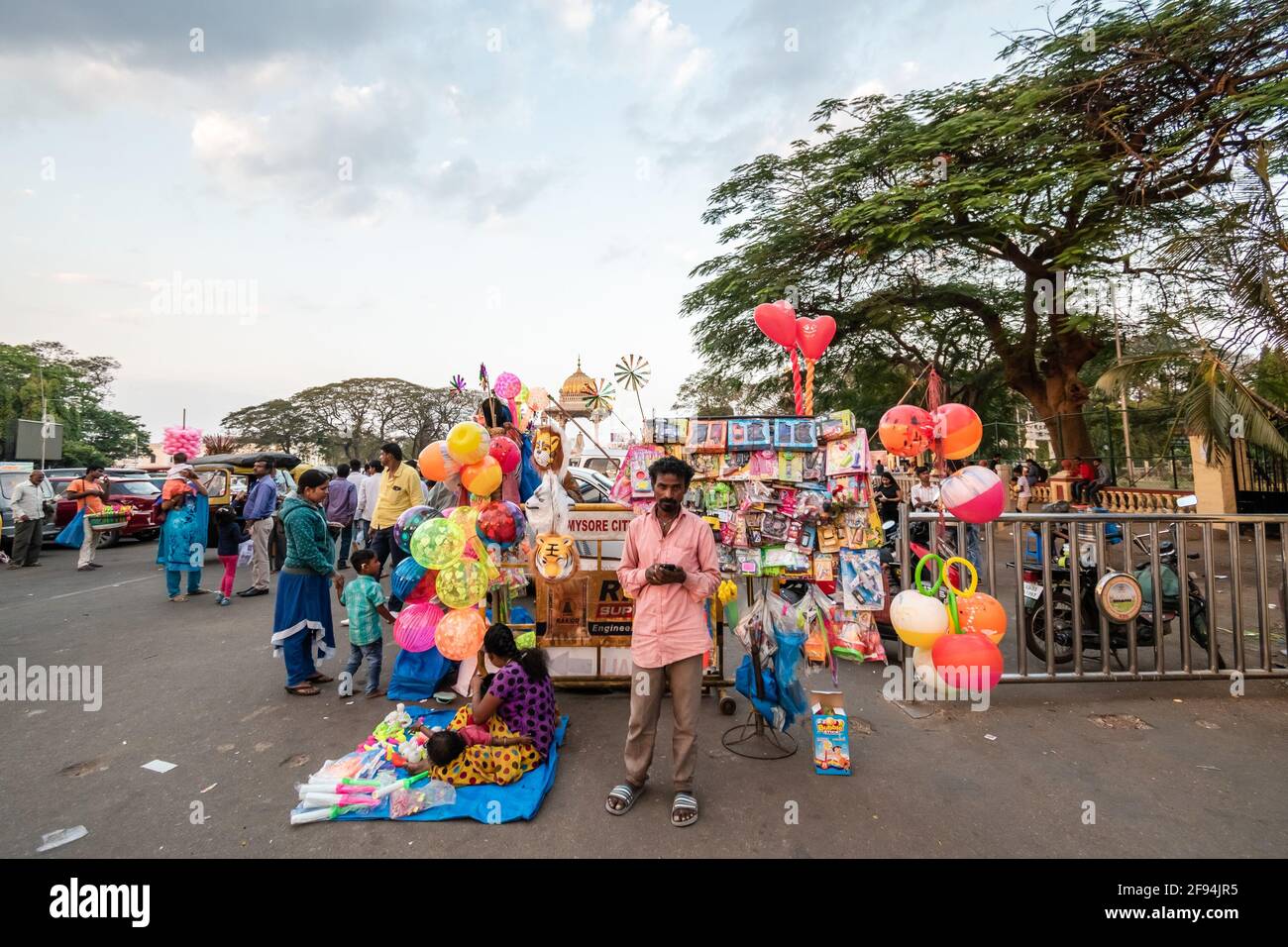 Mysuru, Karnataka, India January 2019 A street vendor selling