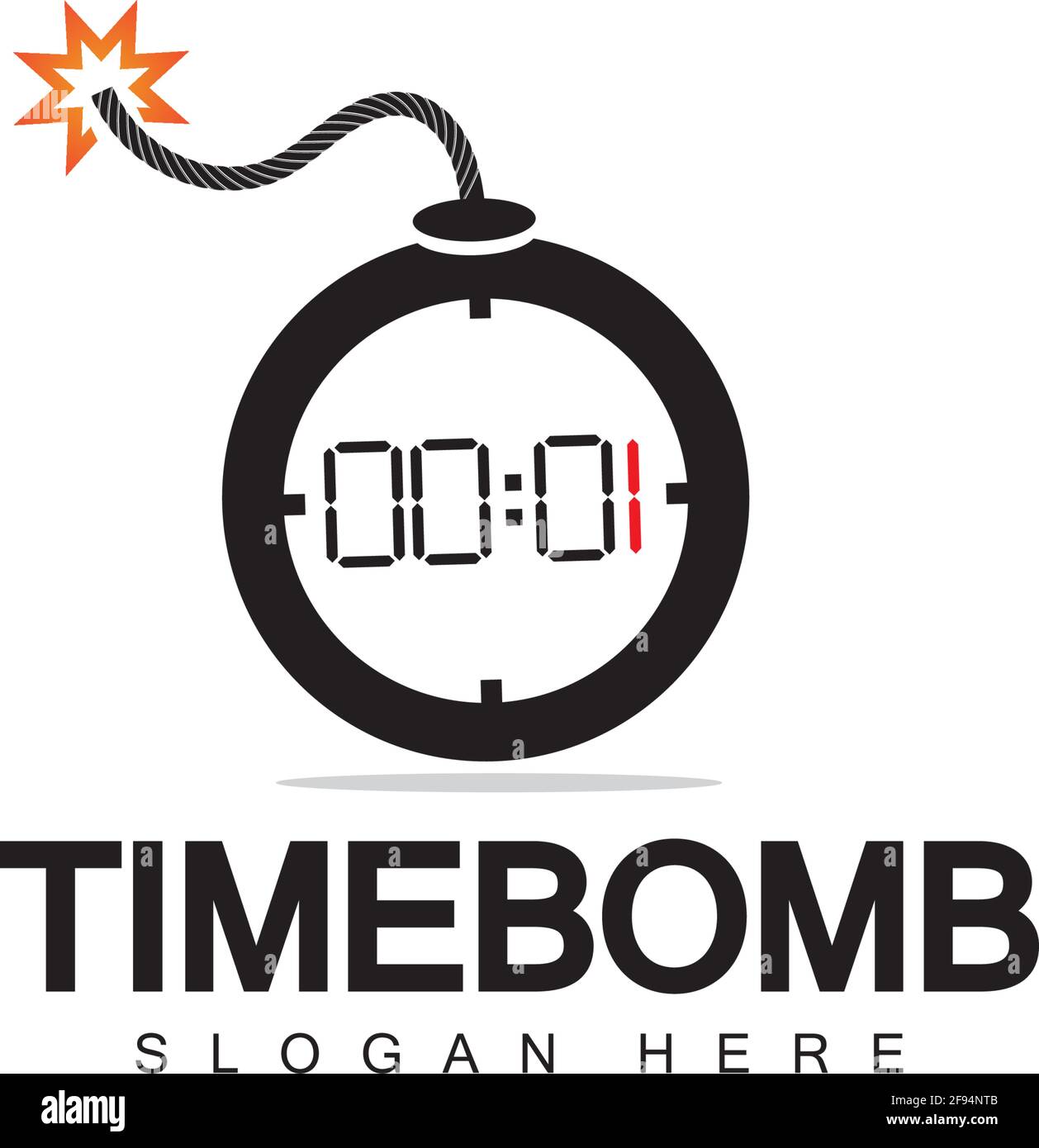 Time bomb logo vector icon ilustration design template Stock Vector