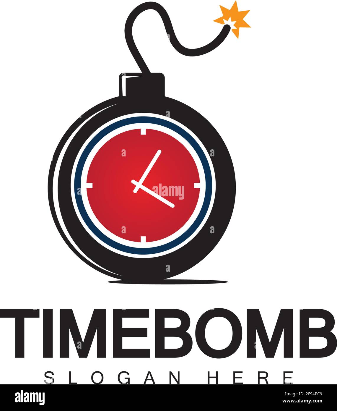 Time bomb logo vector icon ilustration design template Stock Vector