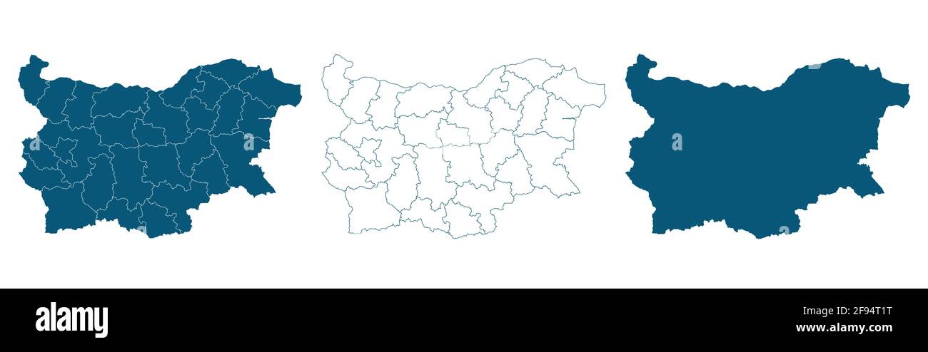 Bulgaria blue map on white background vector Stock Vector
