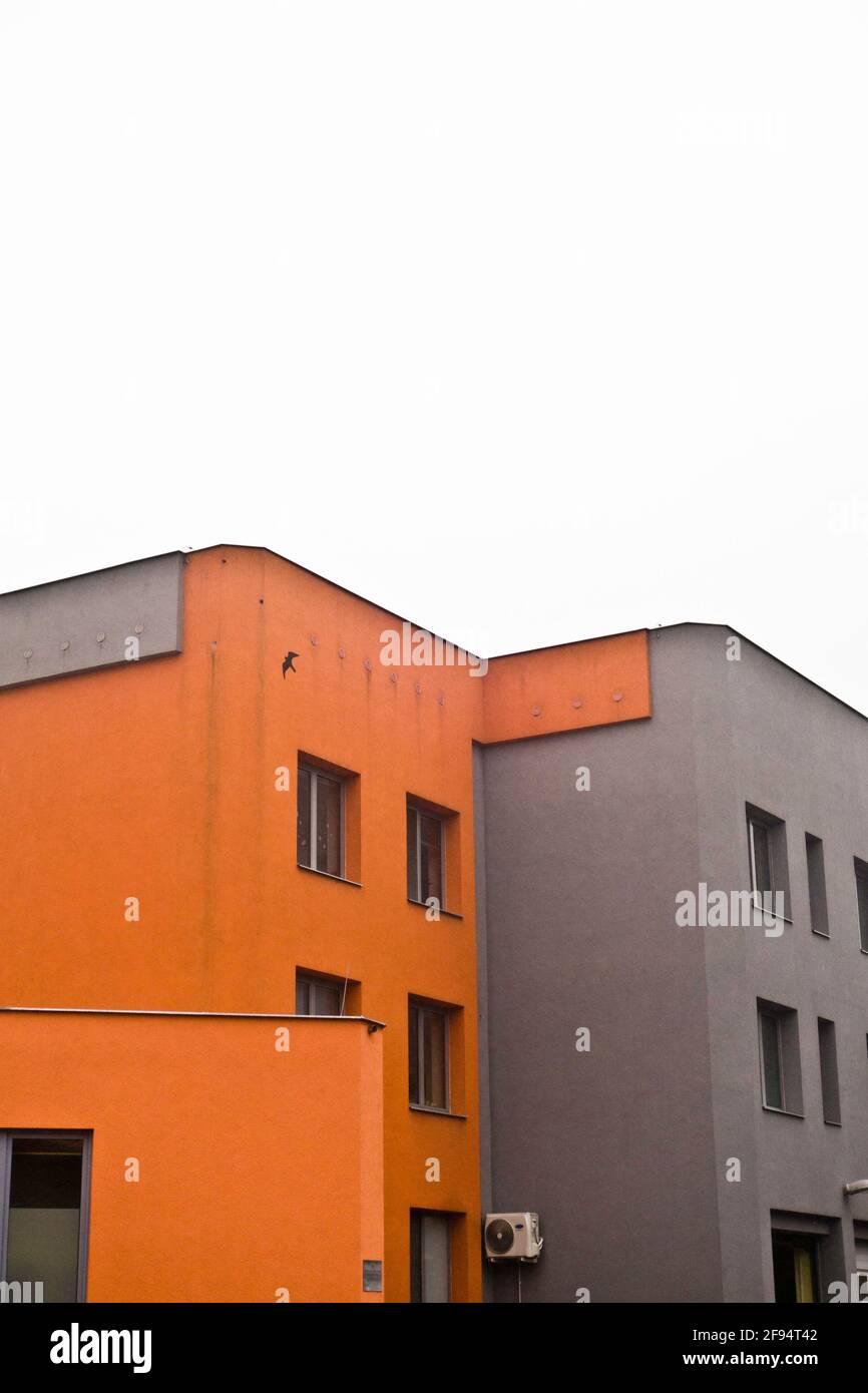 modern building orange and grey Stock Photo