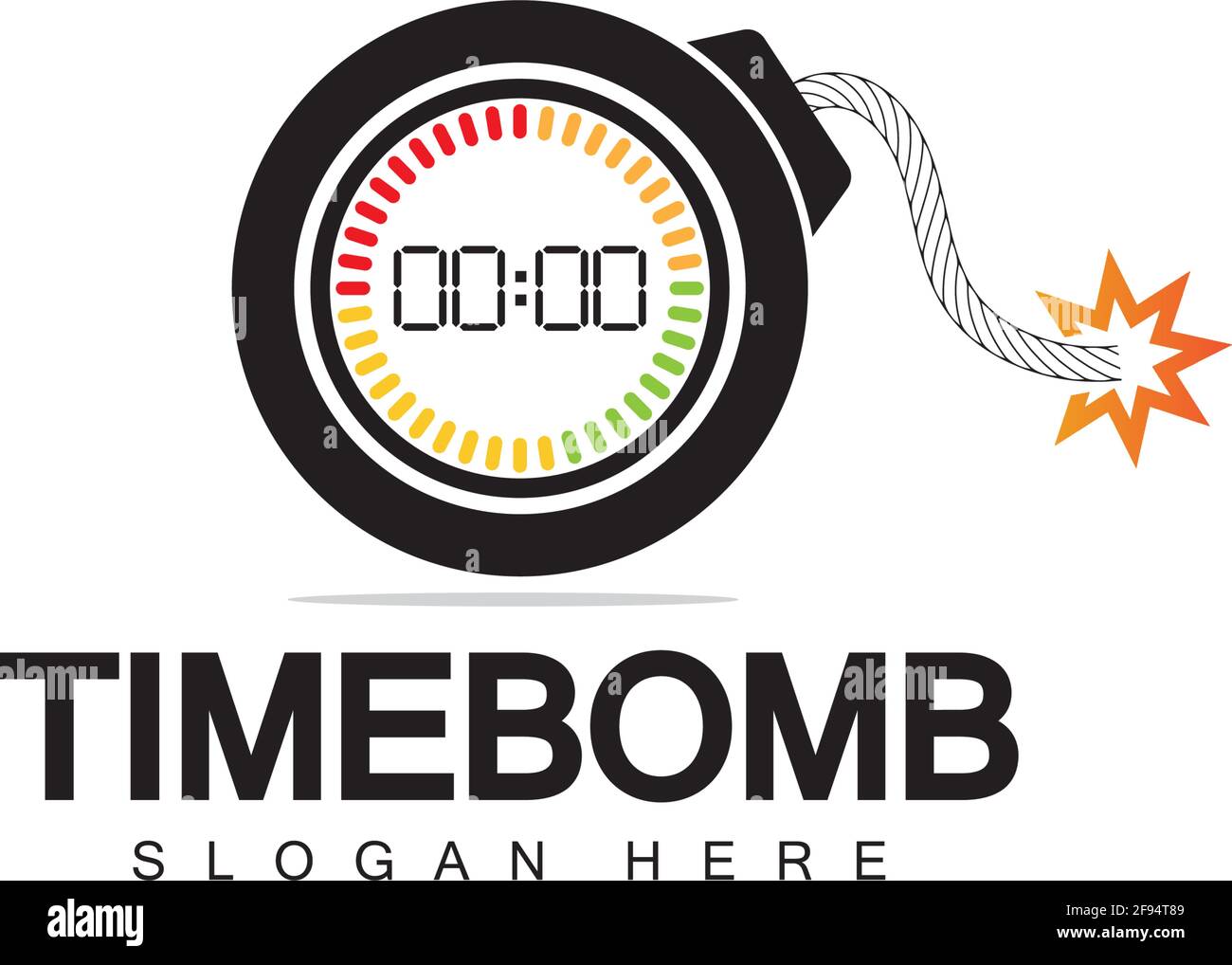 Time bomb logo vector icon ilustration design template Stock Vector