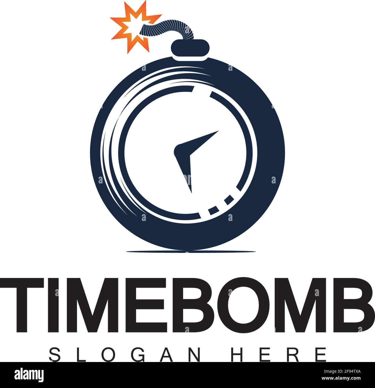 Time bomb logo vector icon ilustration design template Stock Vector