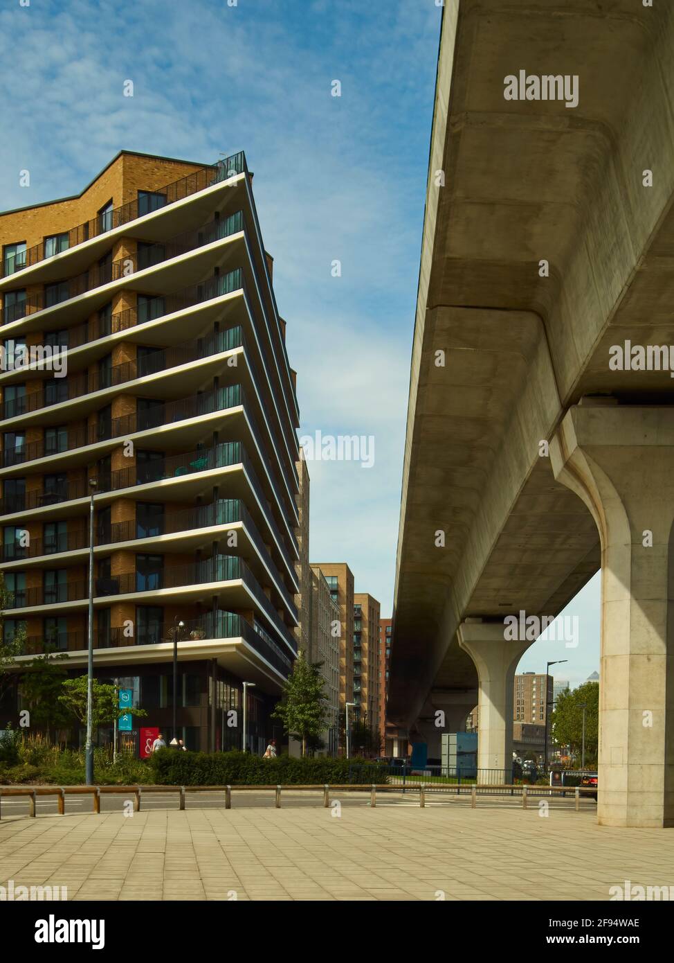 London Aug 2019 - Aspirational residential properties near the Royal Victoria Dock, part of a gentrification and redevelopment project. Stock Photo