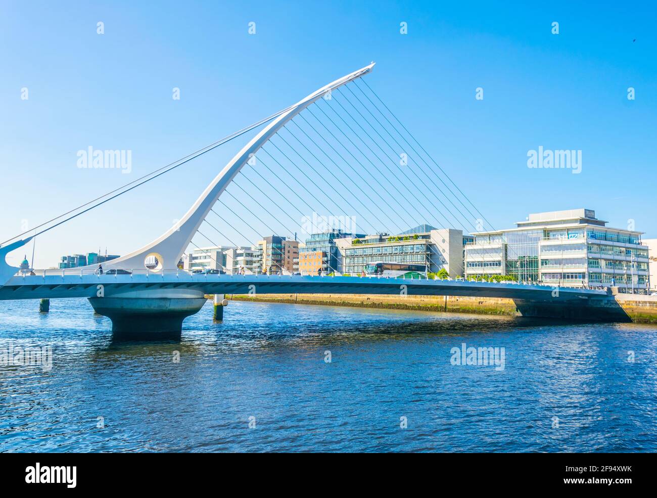 Samuel Beckett bridge over river Liffey in Dublin, Ireland Stock Photo ...