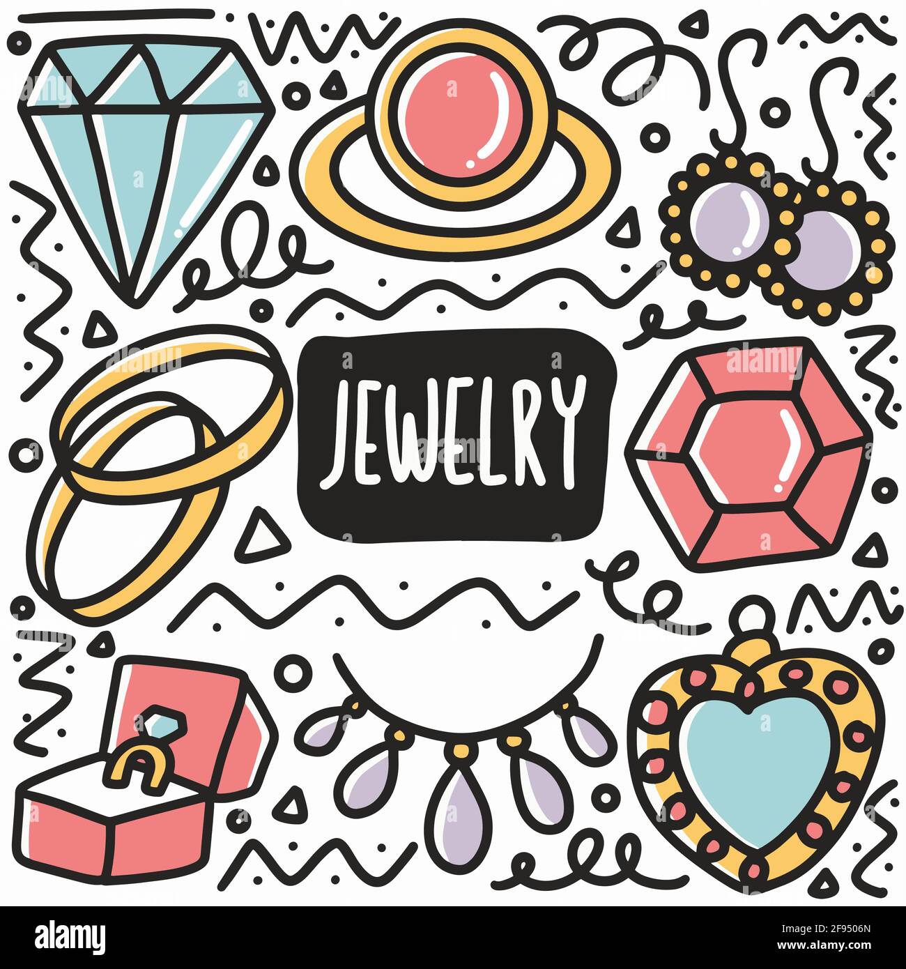 hand drawn jewelry doodle set Stock Vector Image & Art - Alamy