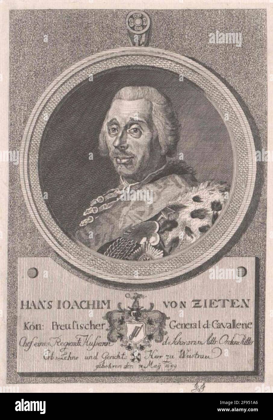 Zed, Hans Joachim of Eraser: Monogramist J.G.Dation: 1770/1786 Stock Photo