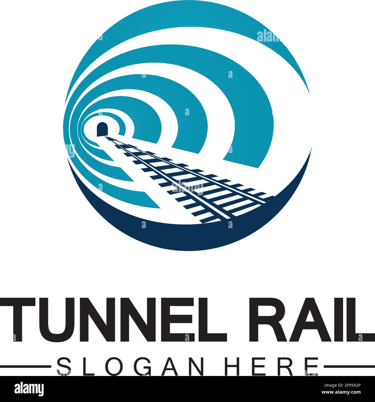 Rail with tunnel logo icon vector design template Stock Vector