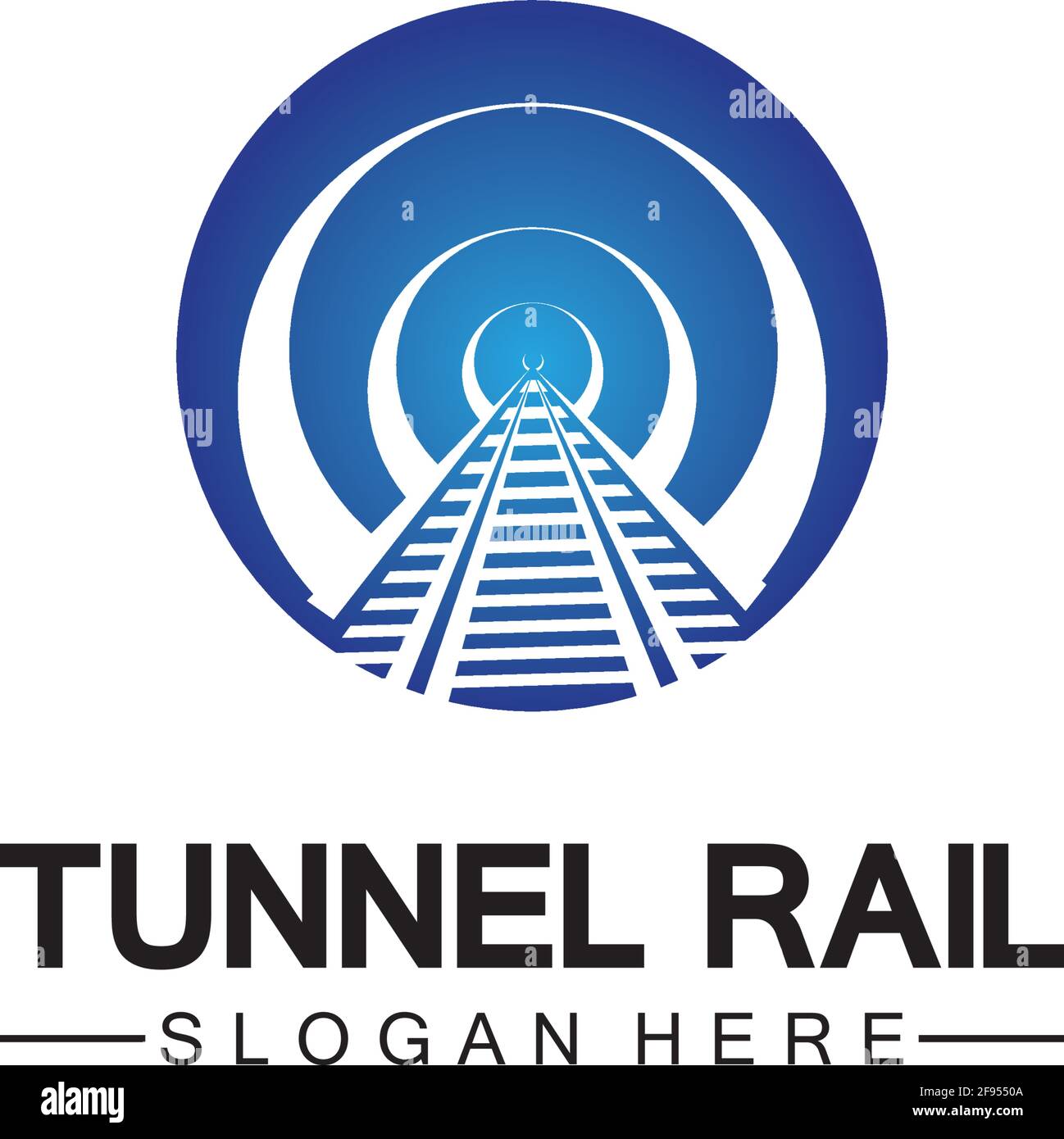 Rail with tunnel logo icon vector design template Stock Vector