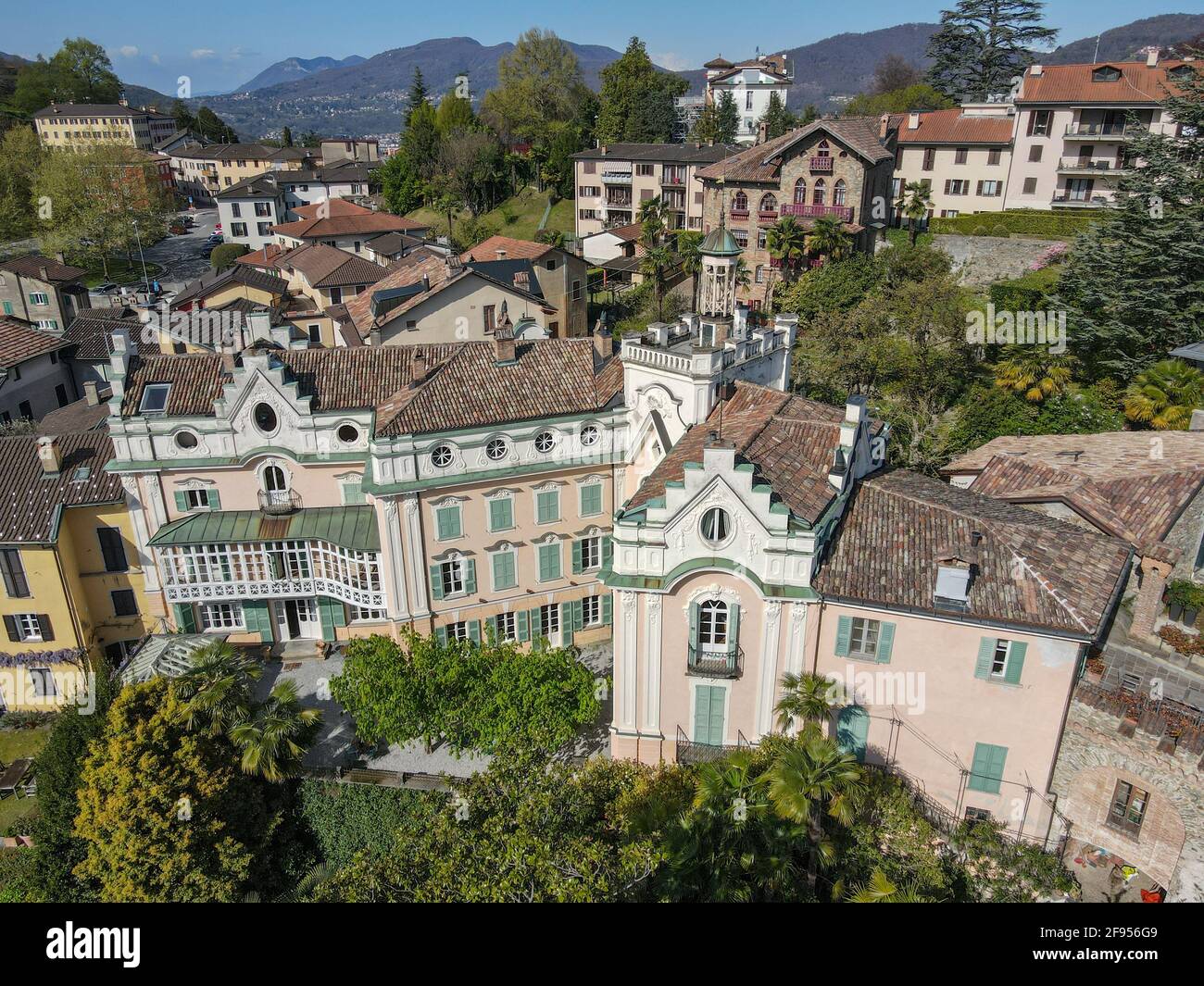 House where the writer Hermann Hesse stayed in Montagnola on Italian part of Switzerland Stock Photo