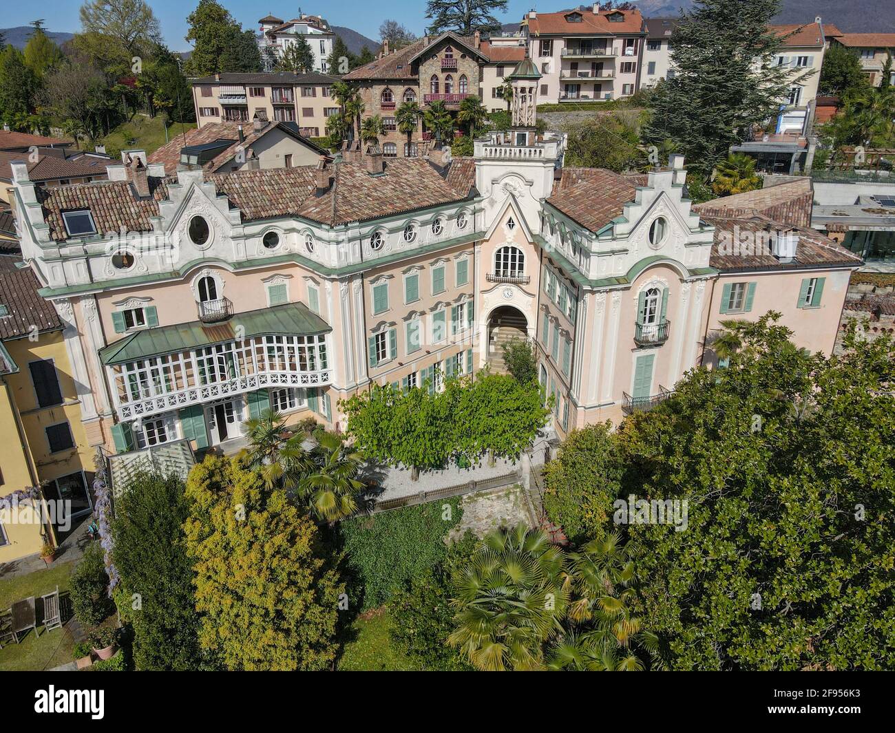 House where the writer Hermann Hesse stayed in Montagnola on Italian part of Switzerland Stock Photo