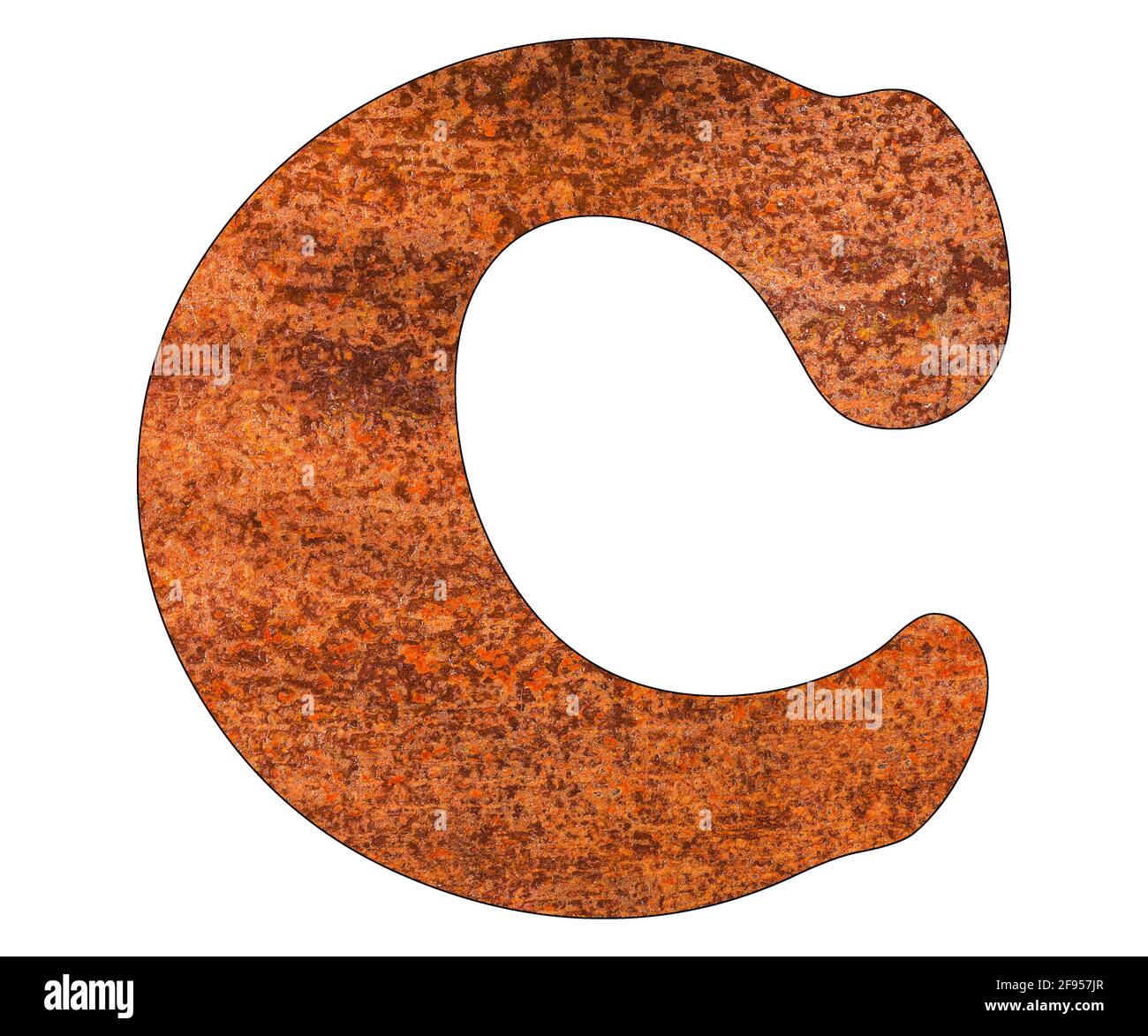 Letter C with rusty metal background Stock Photo - Alamy