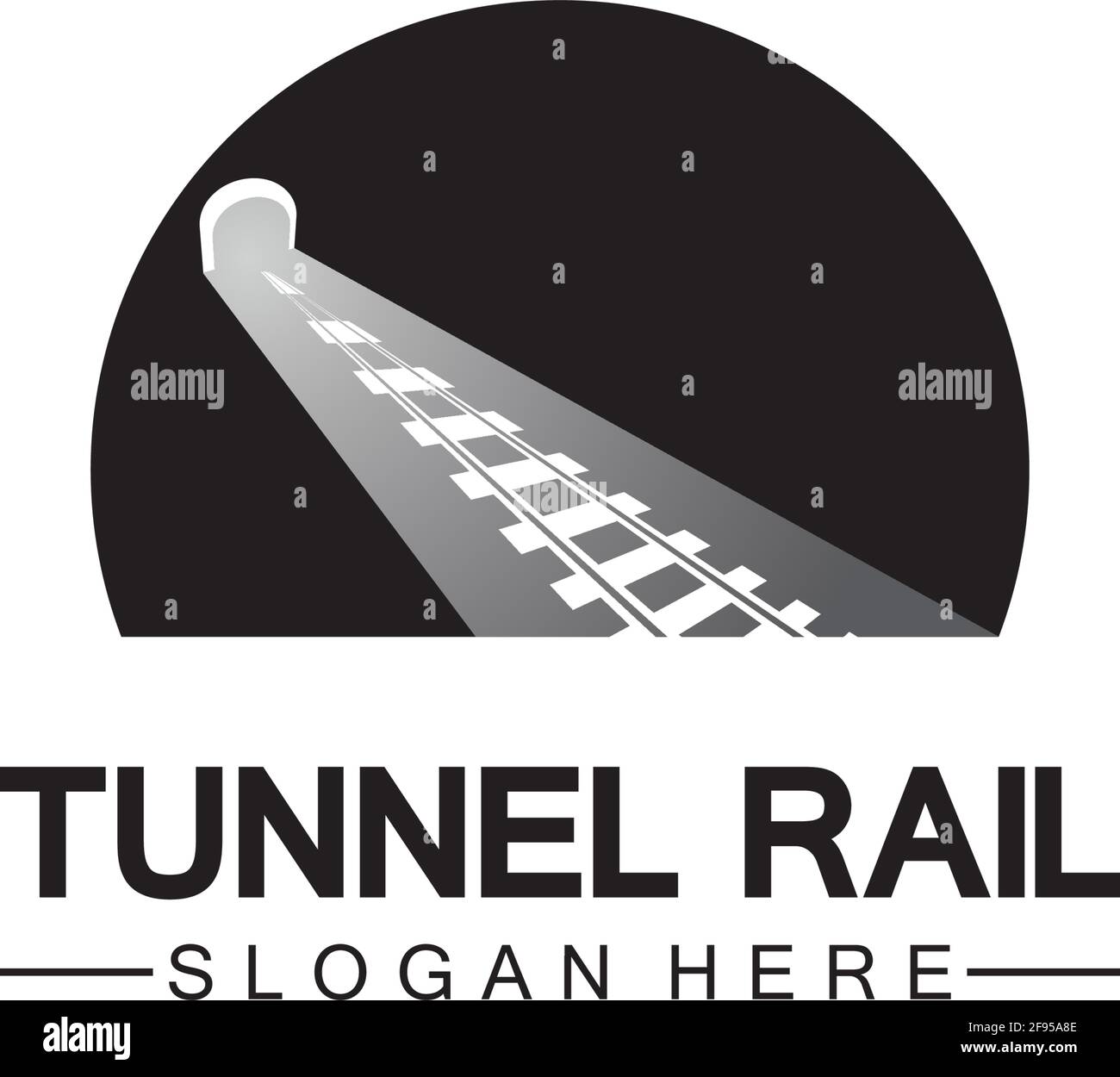 Rail with tunnel logo icon vector design template Stock Vector