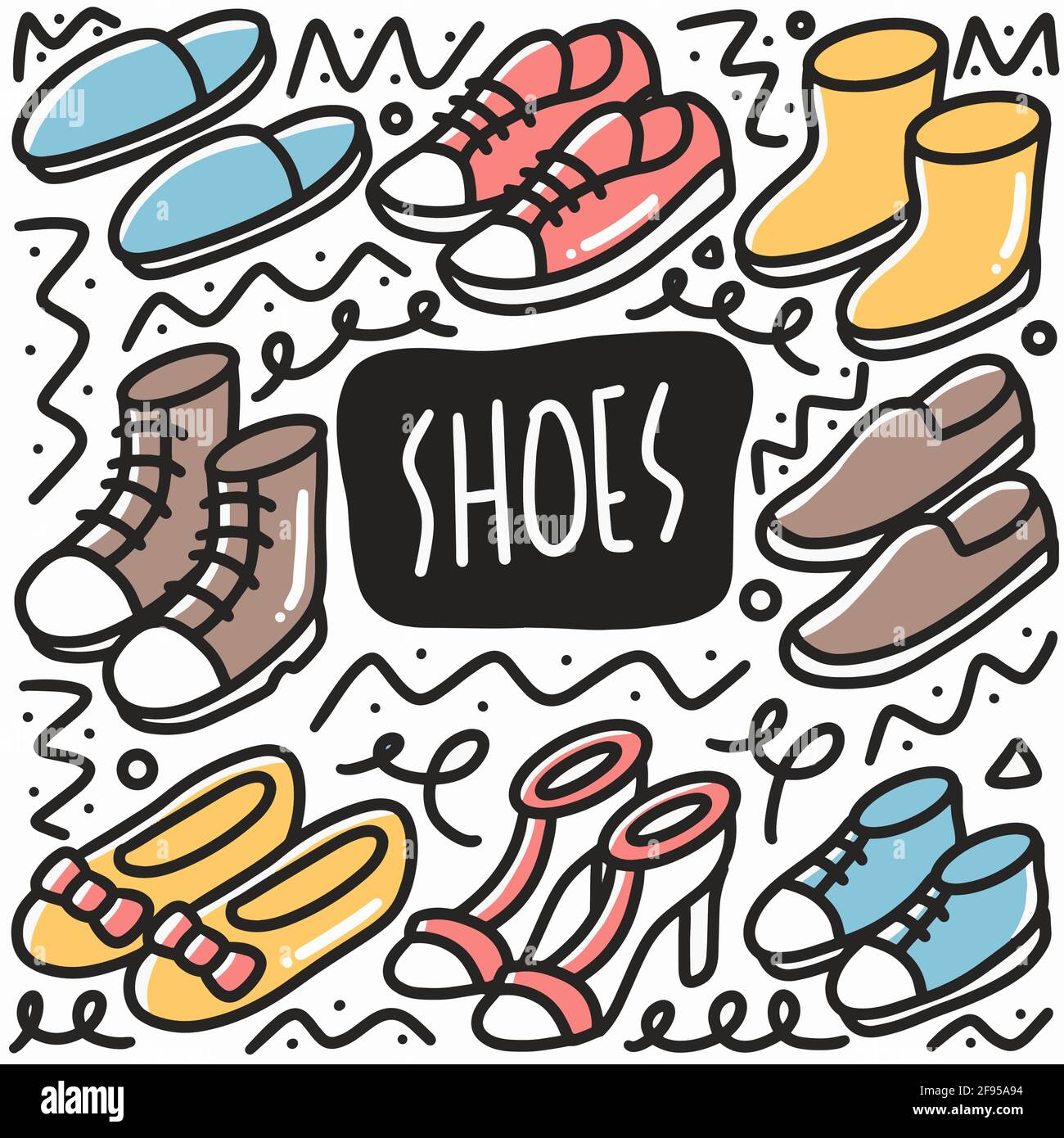 hand drawn women shoes doodle set Stock Vector Image & Art - Alamy