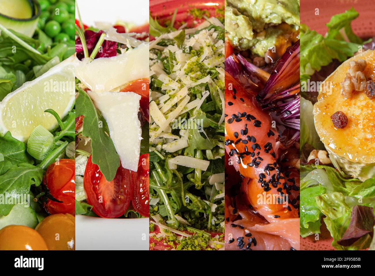 Compilation of different types of salads Stock Photo Alamy