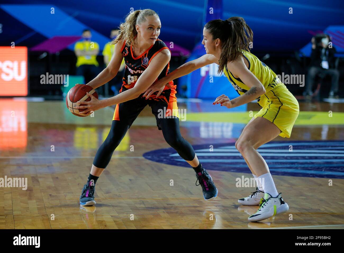 ISTANBUL, Turkey. 16th Apr, 2021: Basketbal: Fenerbahce Oznur Kablo v UMMC Ekaterinburg: Istanboel ISTANBUL, Turkey. 16th Apr, 2021. APRIL 16: Elena Beglova of UMMC Ekaterinburg during the Euroleague Women Final Four match between Fenerbahce Oznur Kablo and UMMC Ekaterinburg at Volkswagen Arena on April 16, 2021 in Istanbul, Turkey (Photo by /Orange Pictures) Credit: Orange Pics BV/Alamy Live News Stock Photo