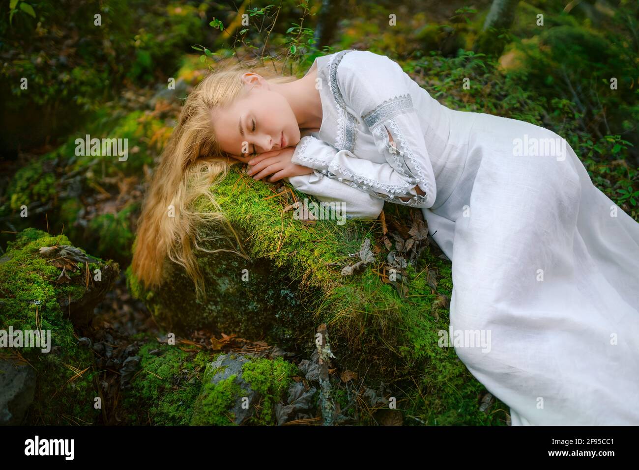 White woman peaceful sleep dream hi-res stock photography and images - Alamy
