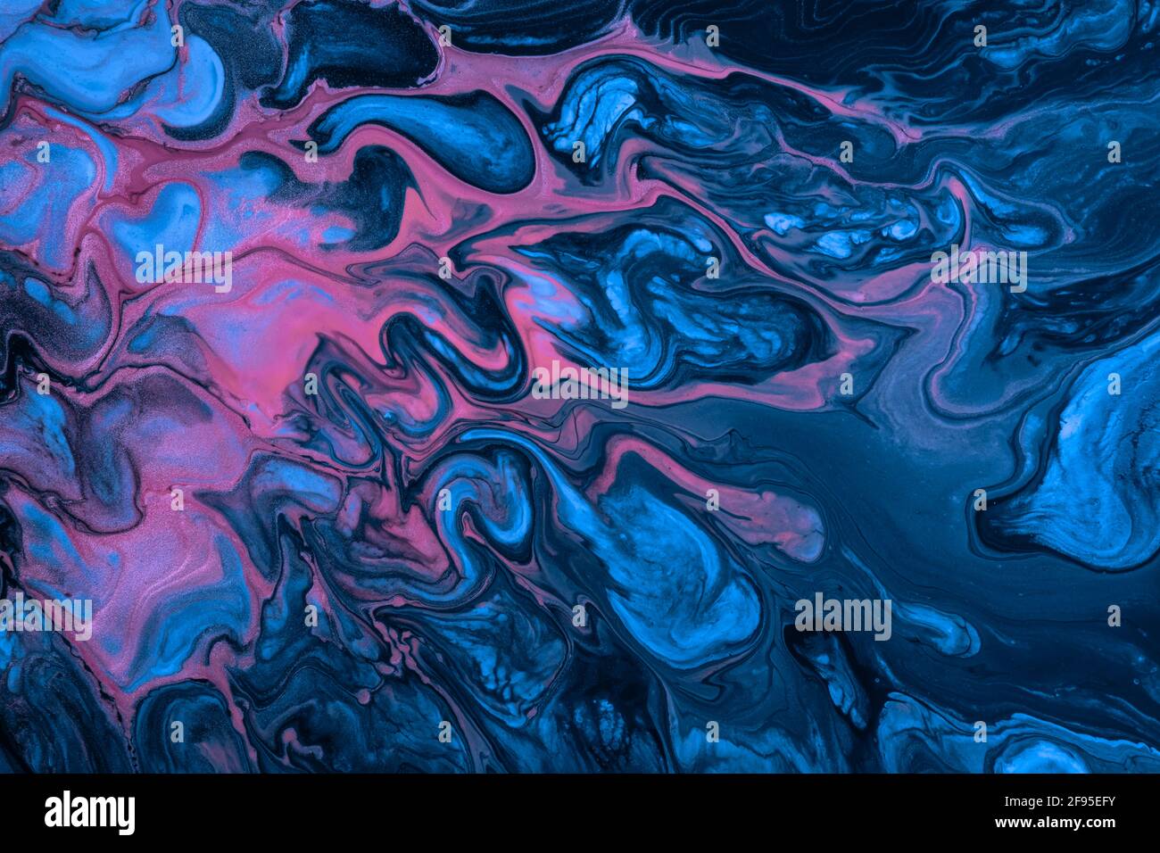 Abstract fluid art background navy blue and pink colors. Liquid marble ...