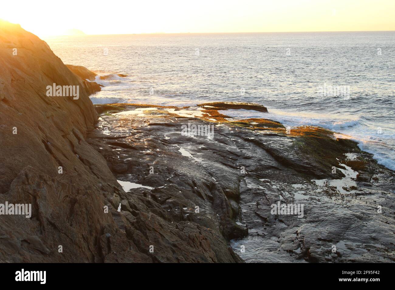 Cliffside view of  Arpoador Stock Photo