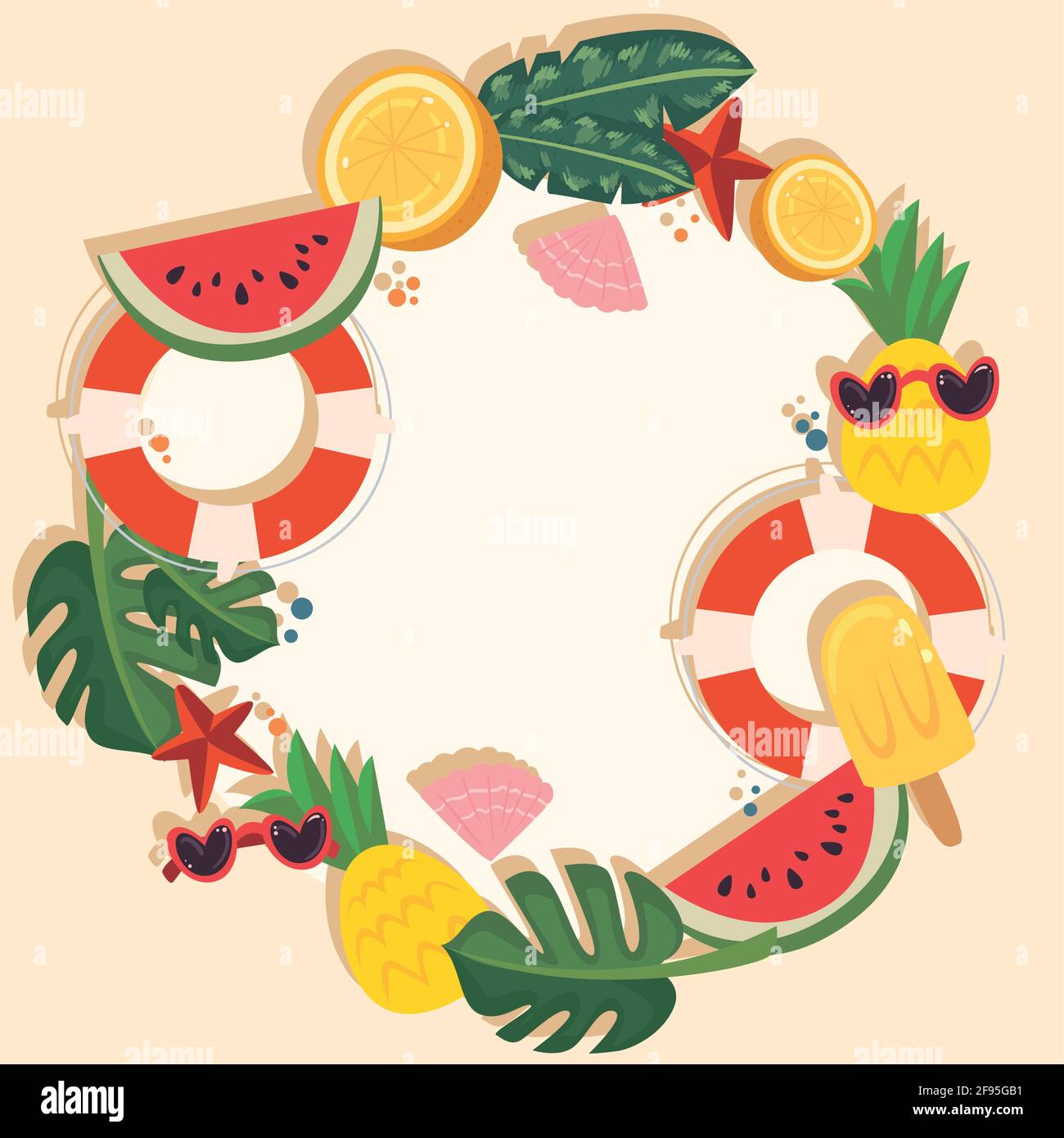 summer and vacation icons circle Stock Vector Image & Art - Alamy