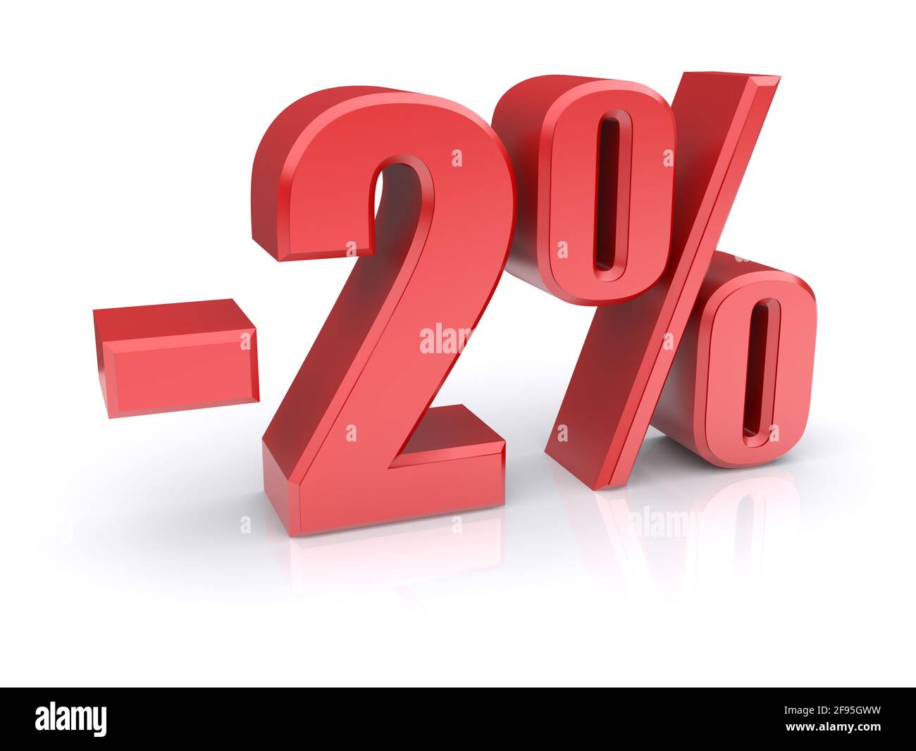 2% discount icon on a white background Stock Photo - Alamy
