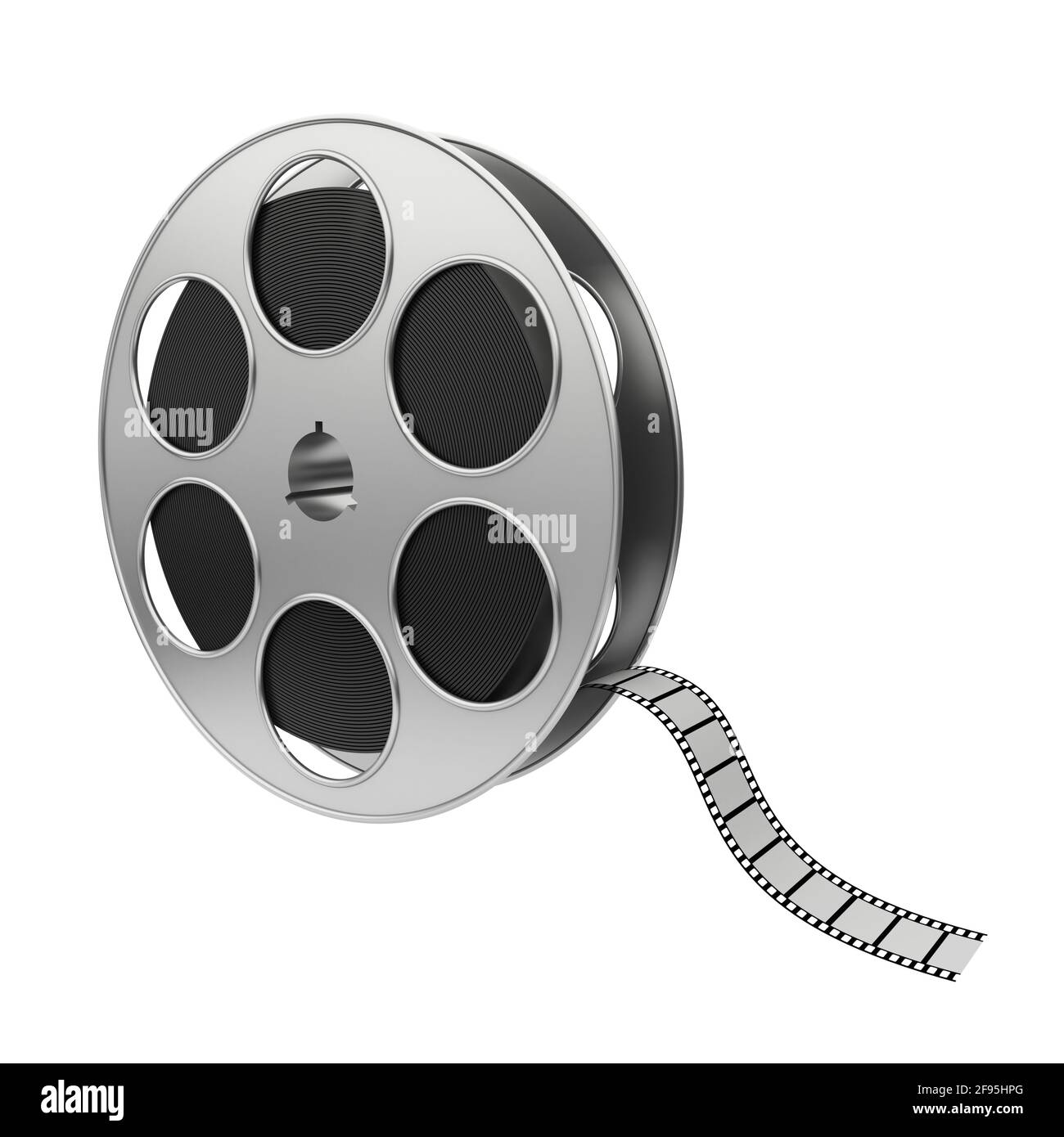 Film reel on a white background. 3d image Stock Photo - Alamy