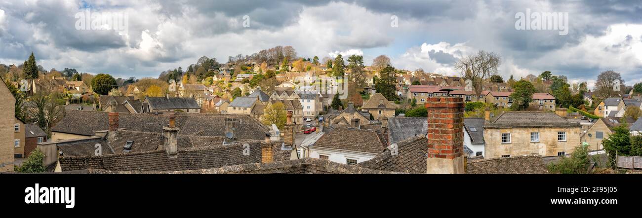 Panoramic view of Nailsworth, Gloucestershire, England, United Kingdom Stock Photo