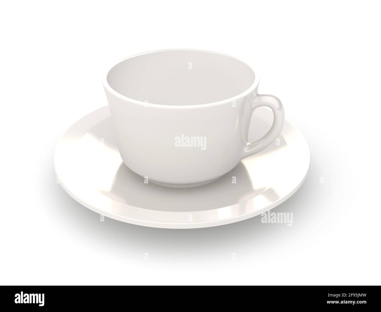 White coffee cup on a white background. 3d rendered image Stock Photo