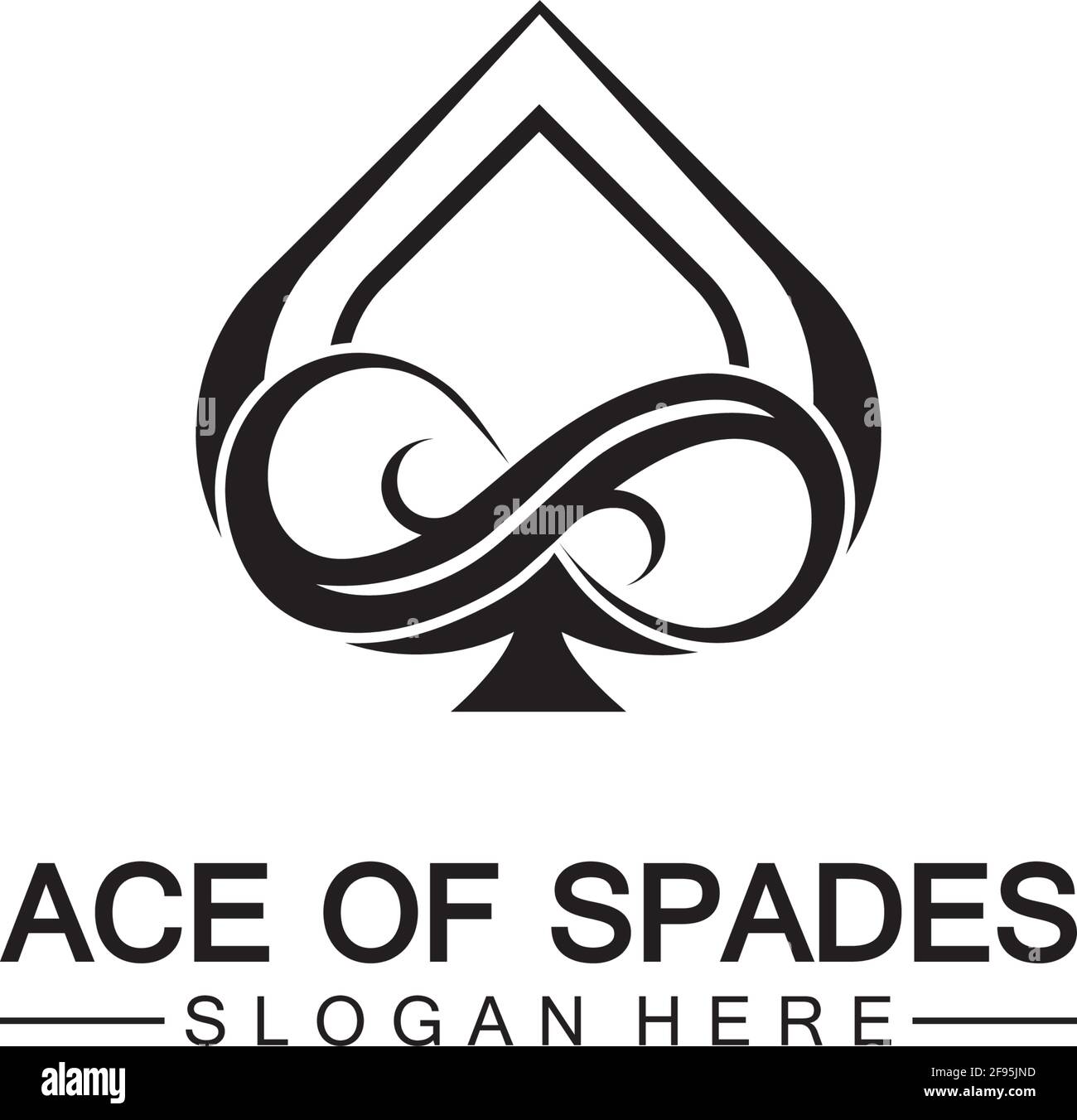 Ace of Spades Icon Logo Design. Flat Related Icon for Web and