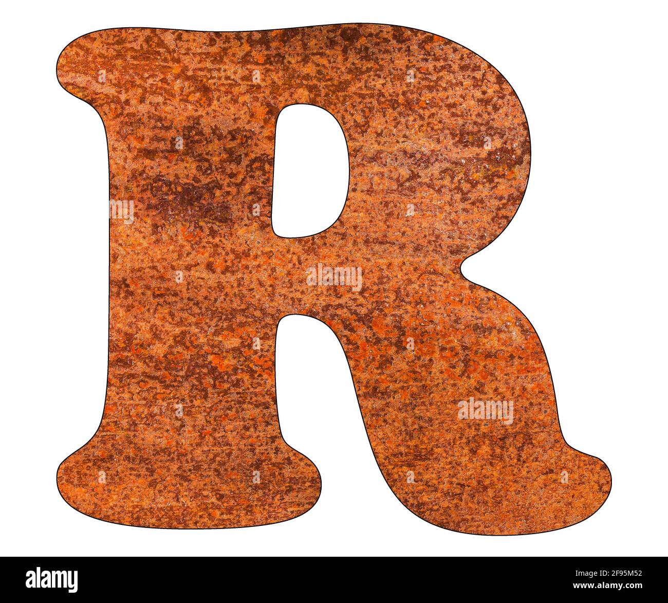 Letter R on rusty metal sheet background Stock Photo - Alamy