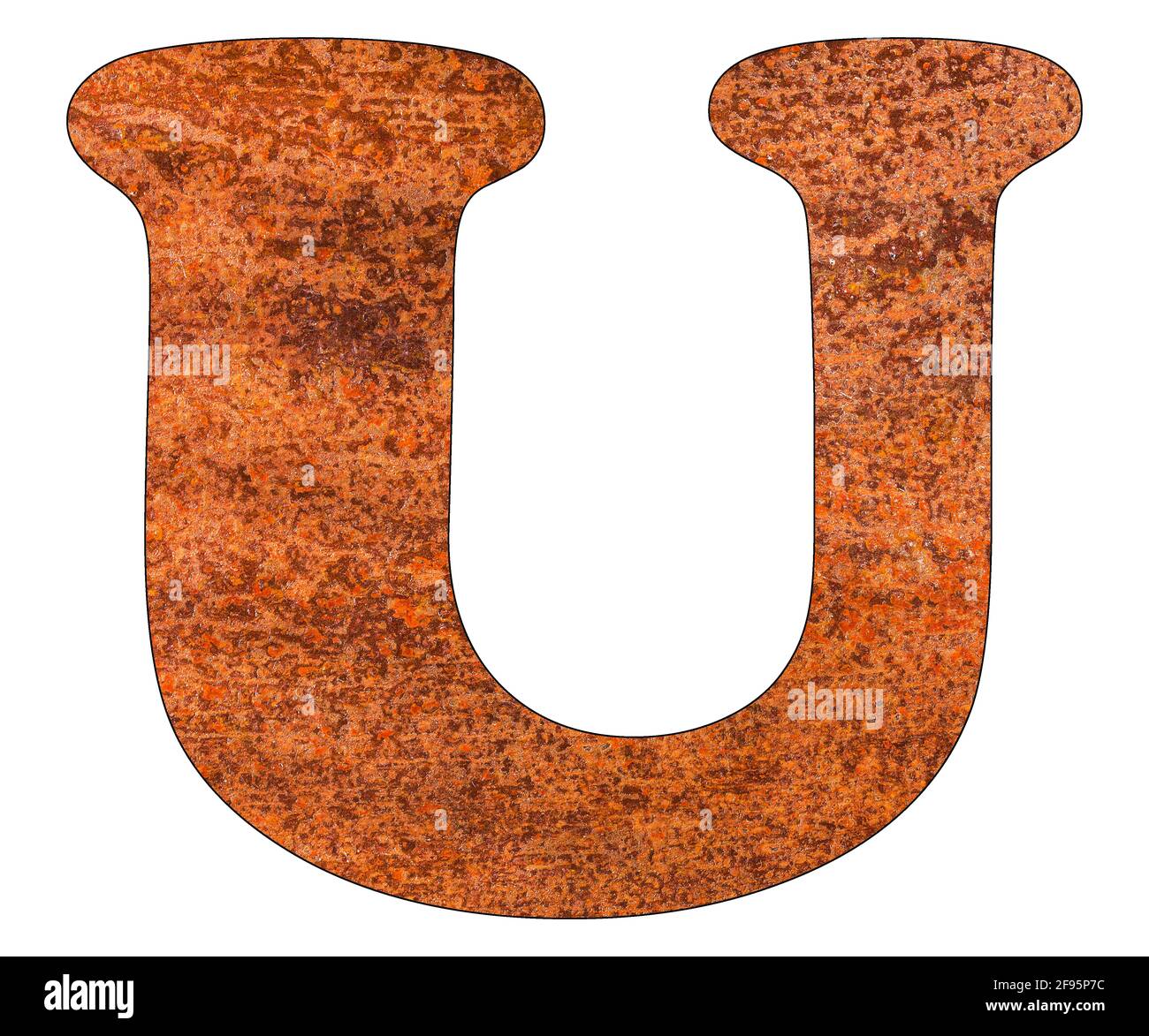 Rusty U Letter U with rusty metal background Stock Photo - Alamy