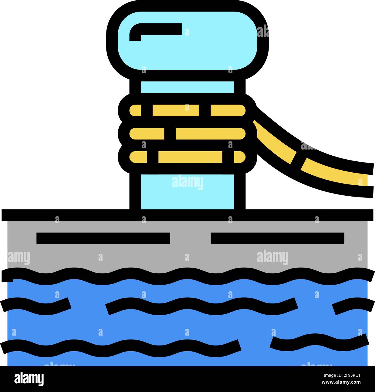 mooring bollard port color icon vector illustration Stock Vector Image ...
