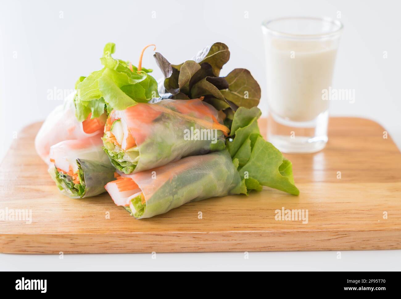 Fresh vegetable noodle spring roll, diet food, clean food, salad Stock Photo