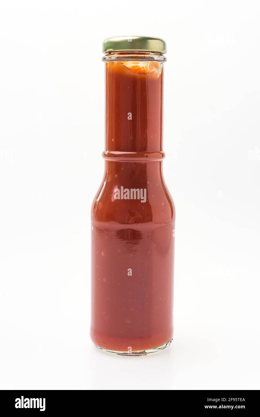 Tomato sauce bottle isolated on white background Stock Photo Alamy