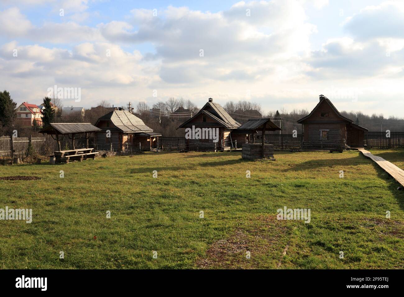Traditional russian houses in the village, Russia Stock Photo - Alamy