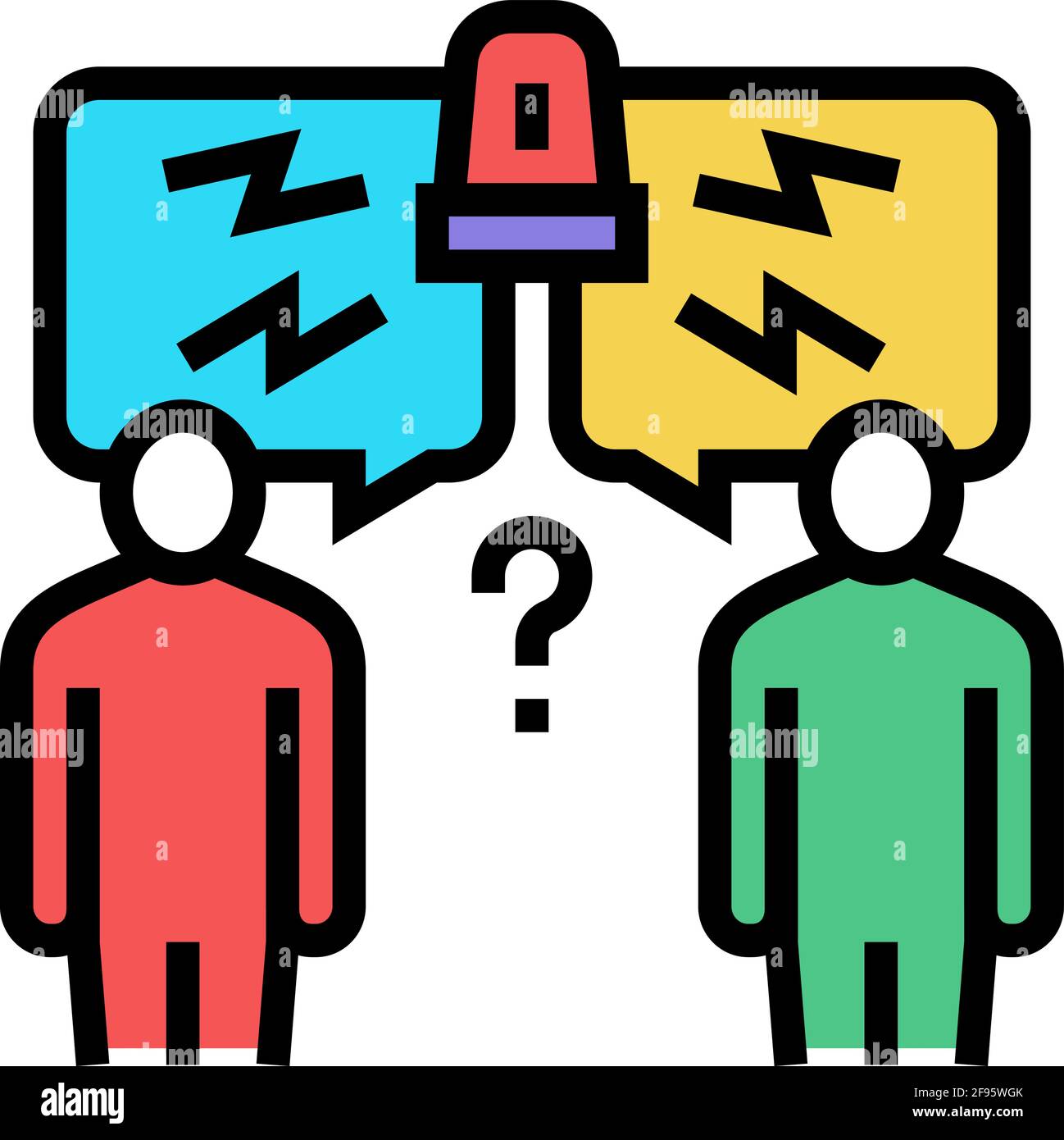 conflict on forum color icon vector illustration Stock Vector Image