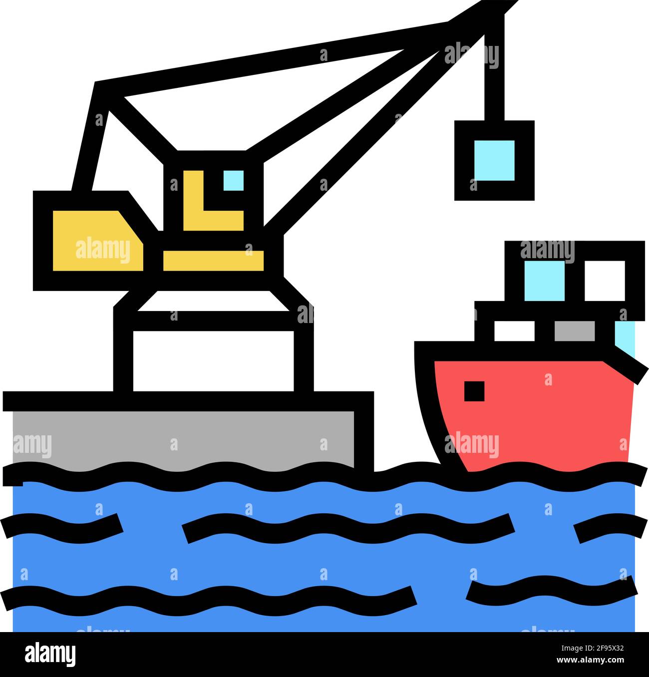 crane port color icon vector illustration Stock Vector Image & Art - Alamy