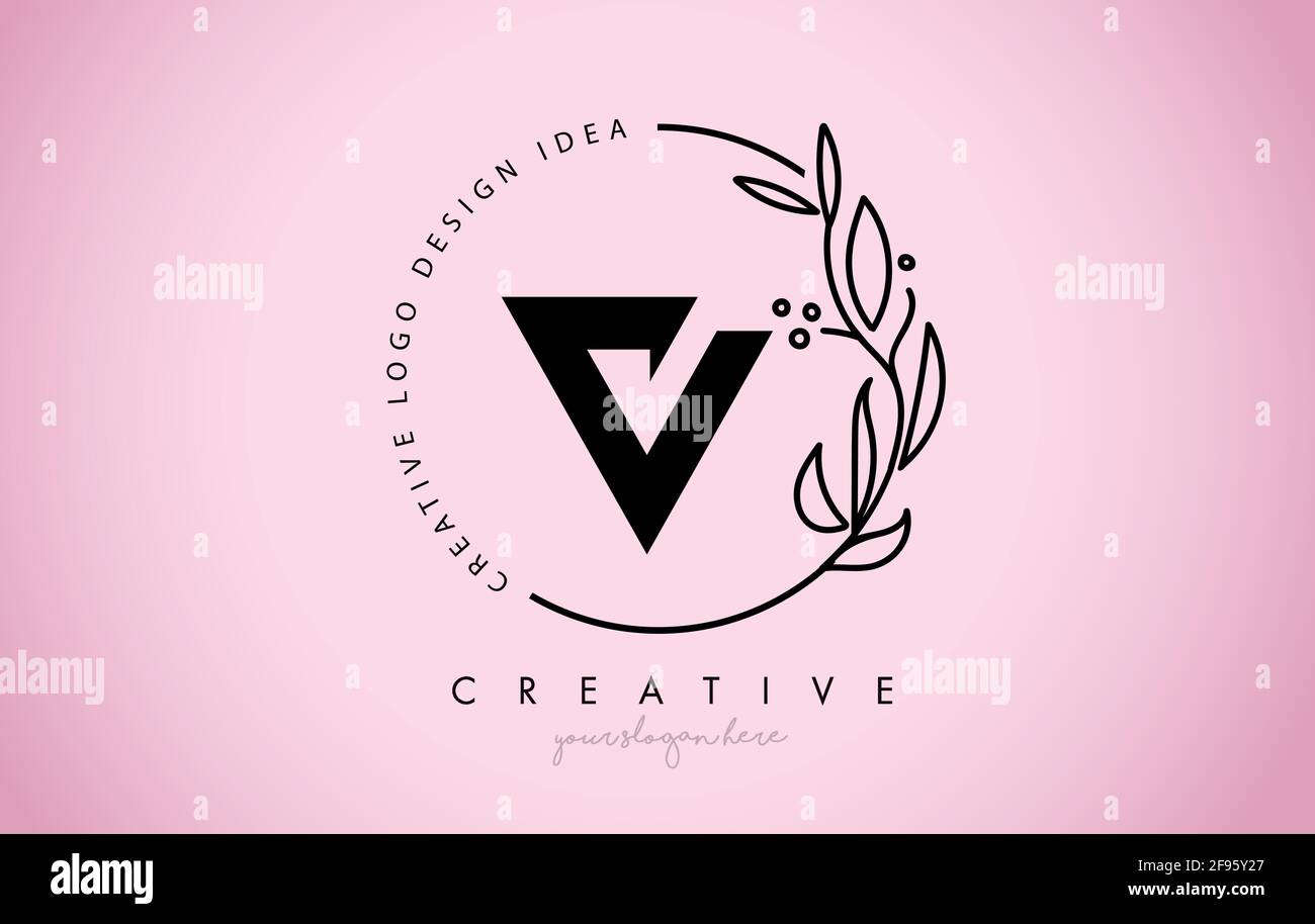 Abstract flower monogram logo design eps10 Vector Image