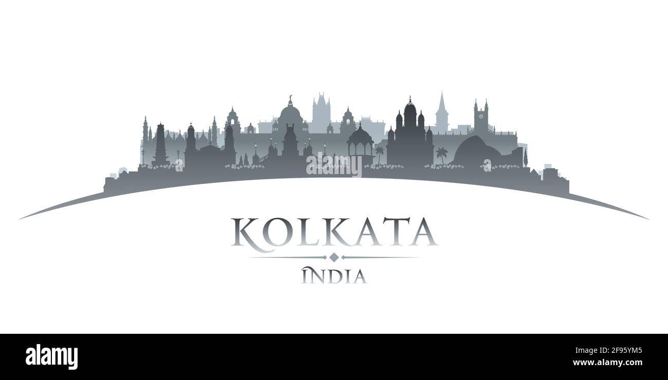 Kolkata India city skyline silhouette. Vector illustration Stock Vector