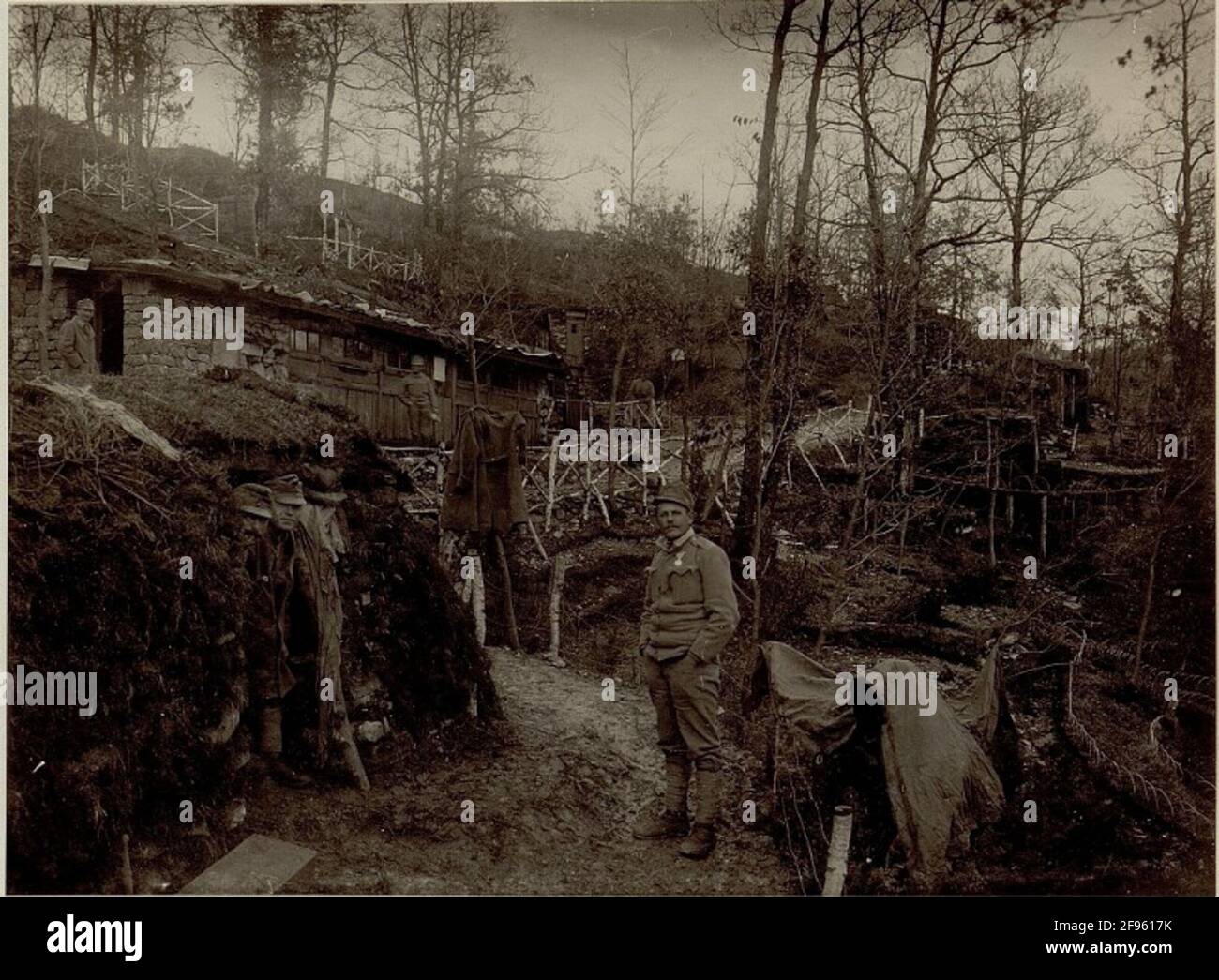 Officer and team levels at Britof Well developed shelters at Britof near Branik (Reifenberg) Stock Photo