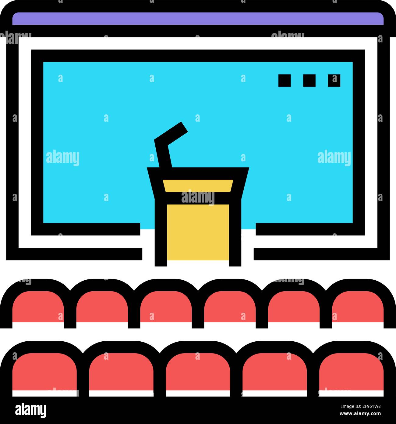 conference hall color icon vector illustration Stock Vector Image & Art ...