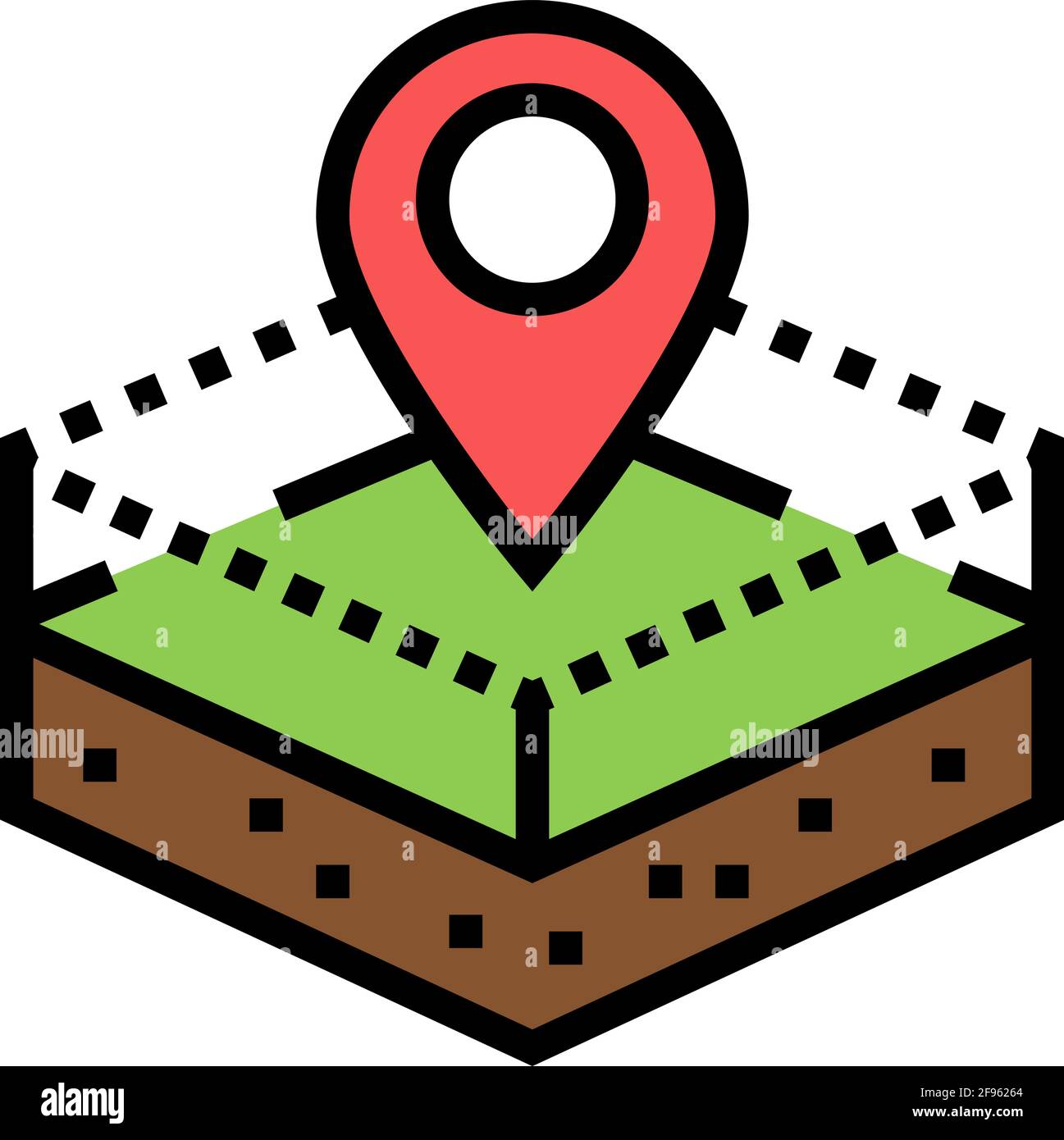 territory land color icon vector illustration Stock Vector Image 