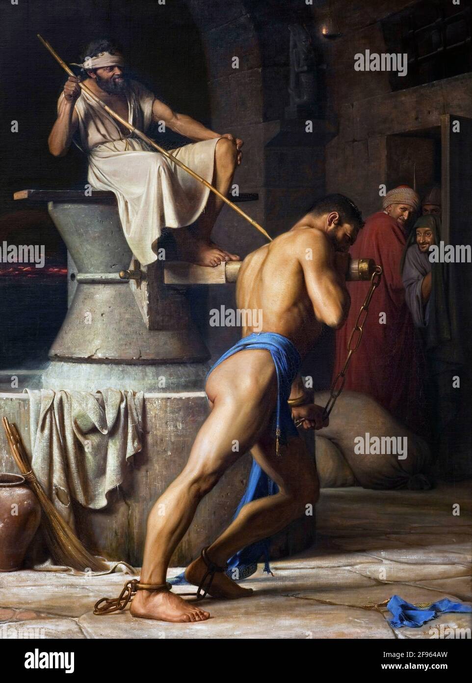 Samson and the Philistines by Carl Heinrich Bloch (1834-1890), oil on canvas, 1863 Stock Photo