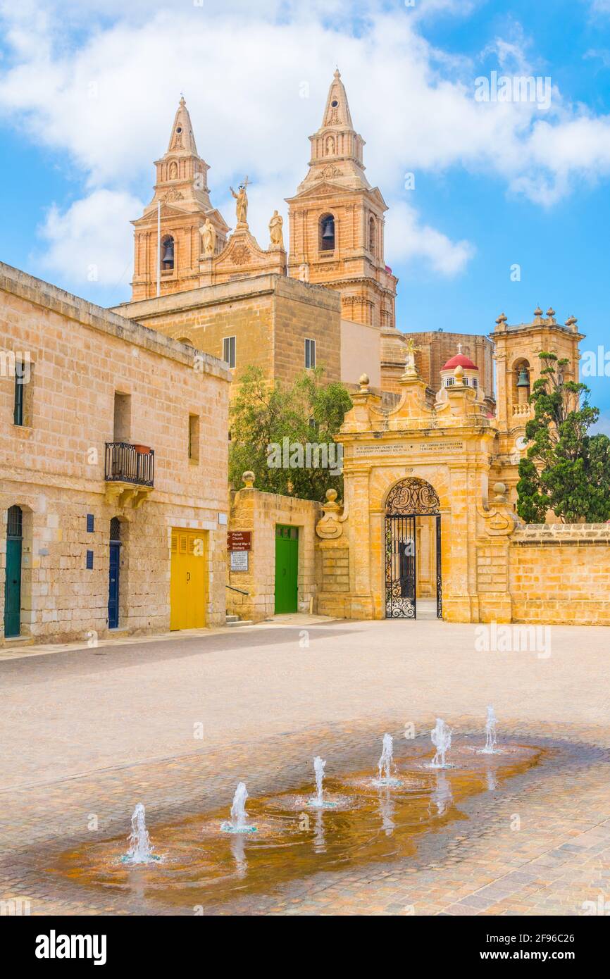 Parish Church of Mellieha, Malta Stock Photo