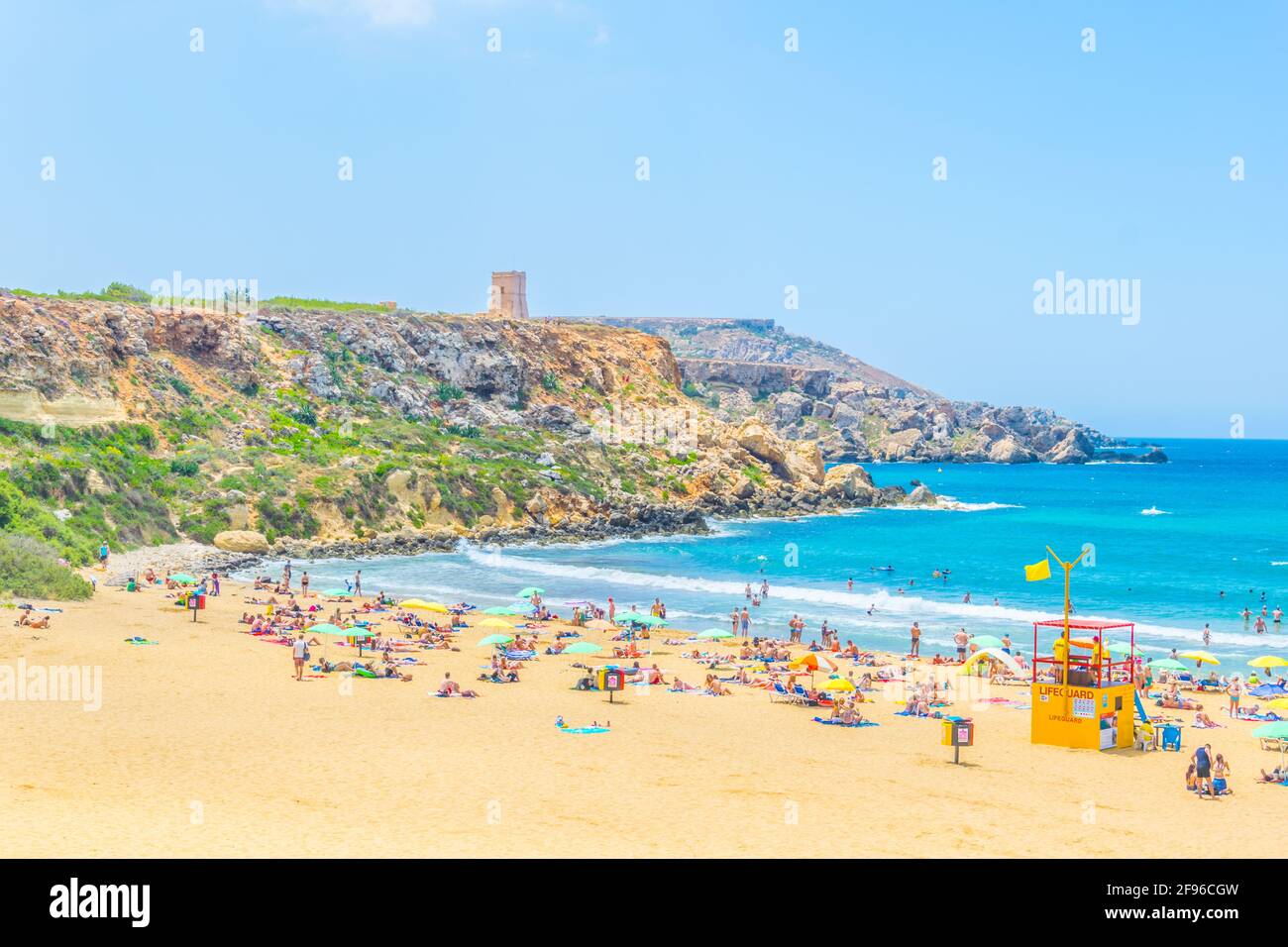 Golden Bay beach on Malta Stock Photo - Alamy