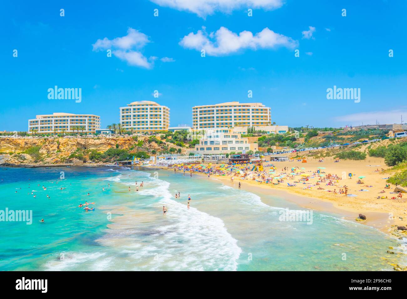 Golden Bay beach on Malta Stock Photo - Alamy