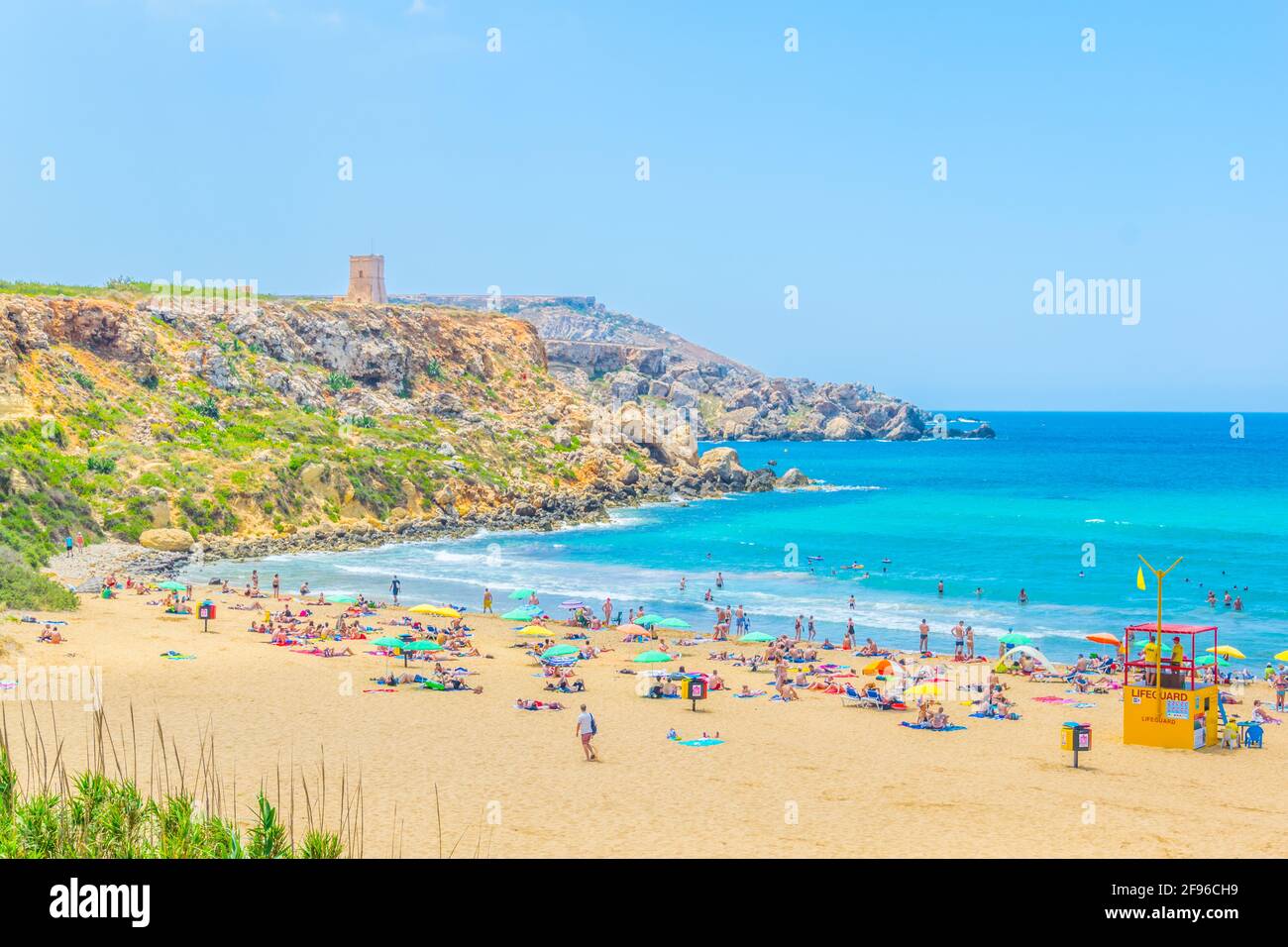 Golden Bay beach on Malta Stock Photo - Alamy