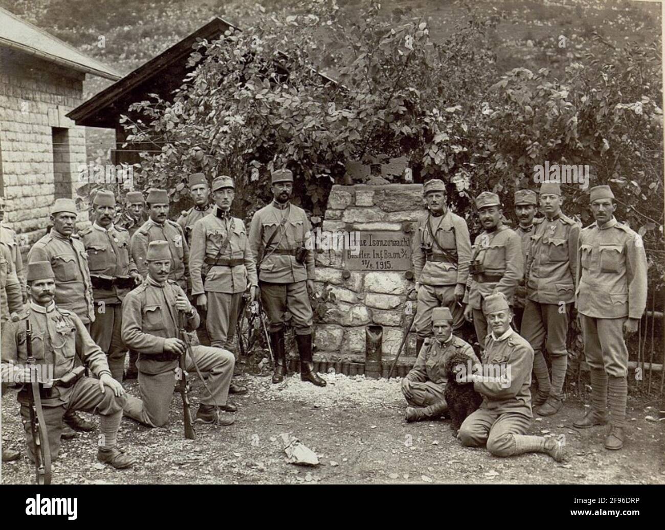Bosnian Herczegovine infantry soldiers of the 1st mountain brigade of the 18th Infantry Division The first mountain brigade had to survive serious fighting during the third ISONZOOD in October 1915. The recording was made in the area Salcano Zagora, the setup room of the mountain brigade Stock Photo