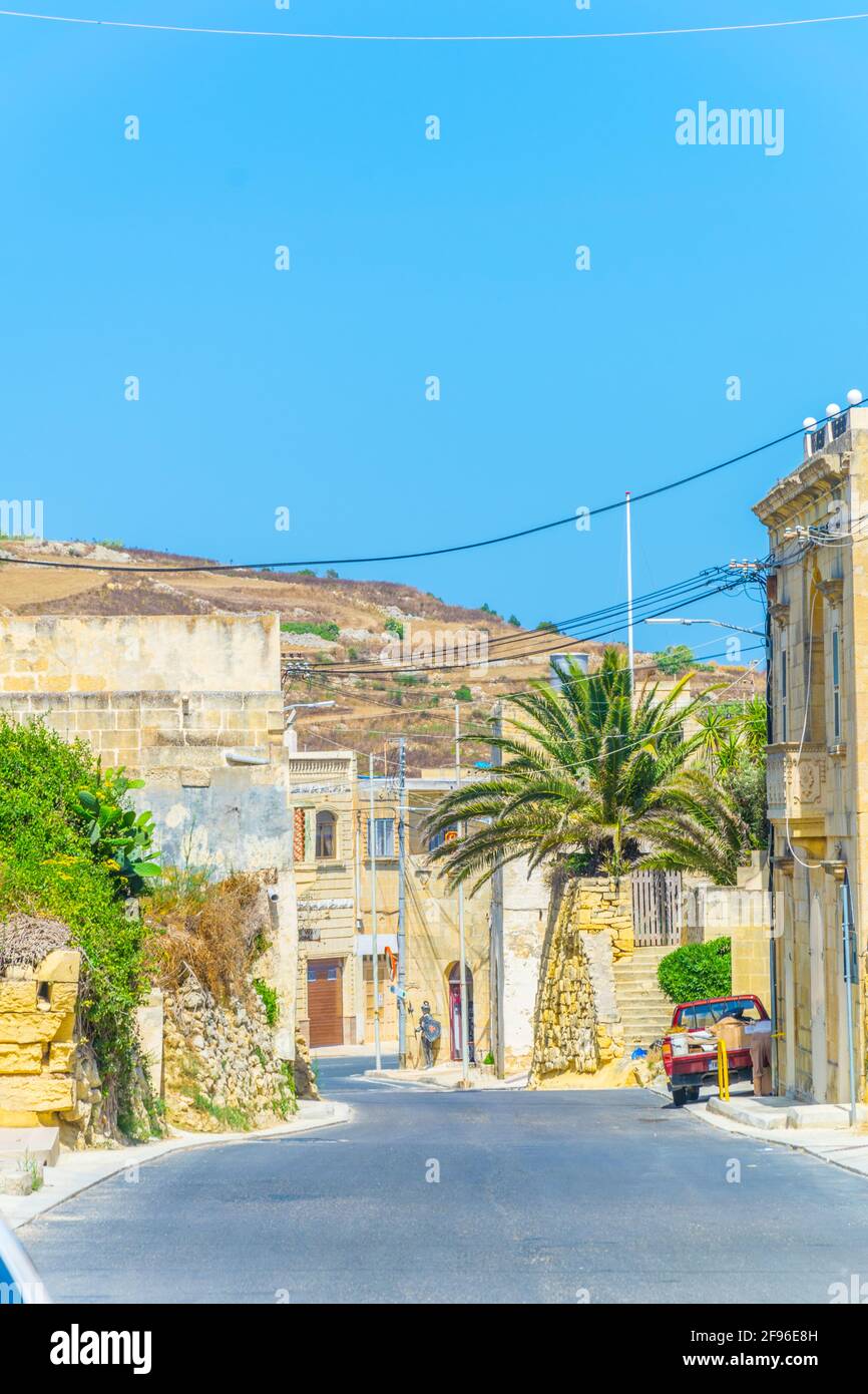 View of a narrow street in Gharb, Gozo, Malta Stock Photo Alamy